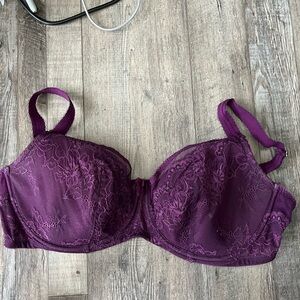 Luxurious Plum Lace Underwire Bra 36I - denmark designet